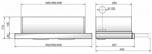 Фото Встраиваемая вытяжка ELIKOR Интегра 50П-400-В2Л черн/черн