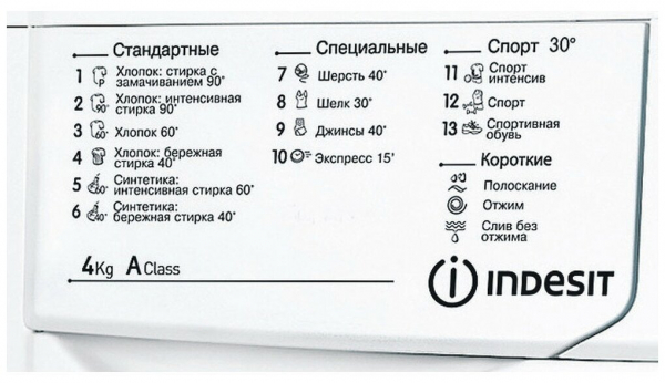 Фото Стиральная машина 4,0кг 33см Indesit IWUB 4085 (CIS)
